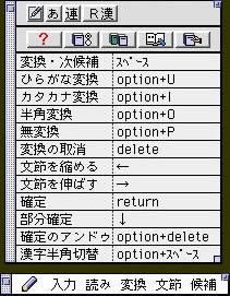 Basilisk IIのATOK8のパレット